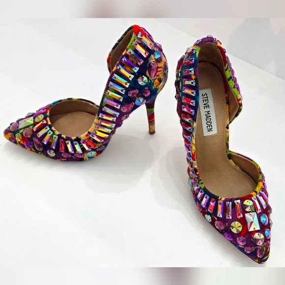 Steve Madden Shoes - Steve Madden Galactik Multi-color Rhinestone Jewel Pumps Women's 5.5M Party Glam